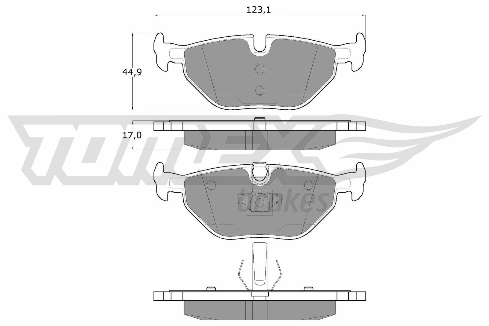 Sada brzdových destiček, kotoučová brzda TOMEX Brakes